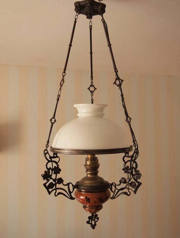 старинная антикварная подвесная лампа Арт Нуво