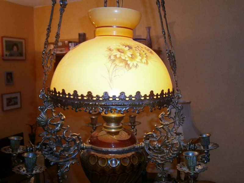 старинная подвесная французская лампа