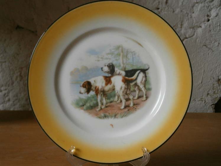 Французская настенная тарелка Лимож Limoges.Собаки