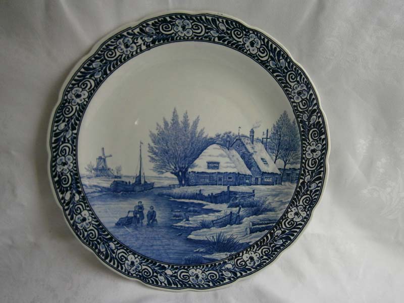 Большая голландская тарелка Delft