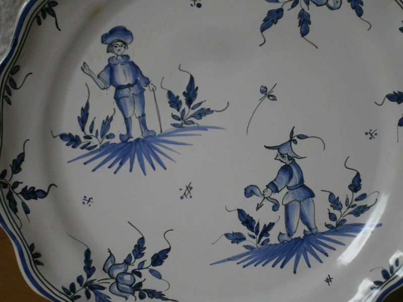 Антикварная настенная фарфоровая тарелка Лимож