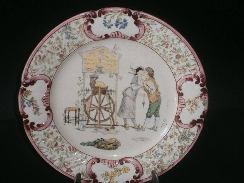 Антикварная французкая тарелка Sarreguemines